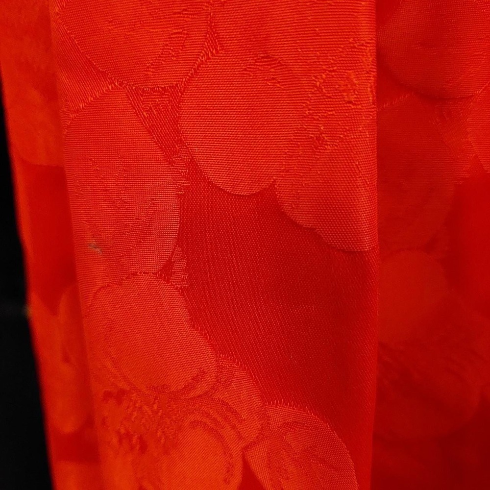 Vintage 50s 60s Handmade Red Floral Damask Dress and Crop Top Set Rockabilly - Picture 7 of 8
